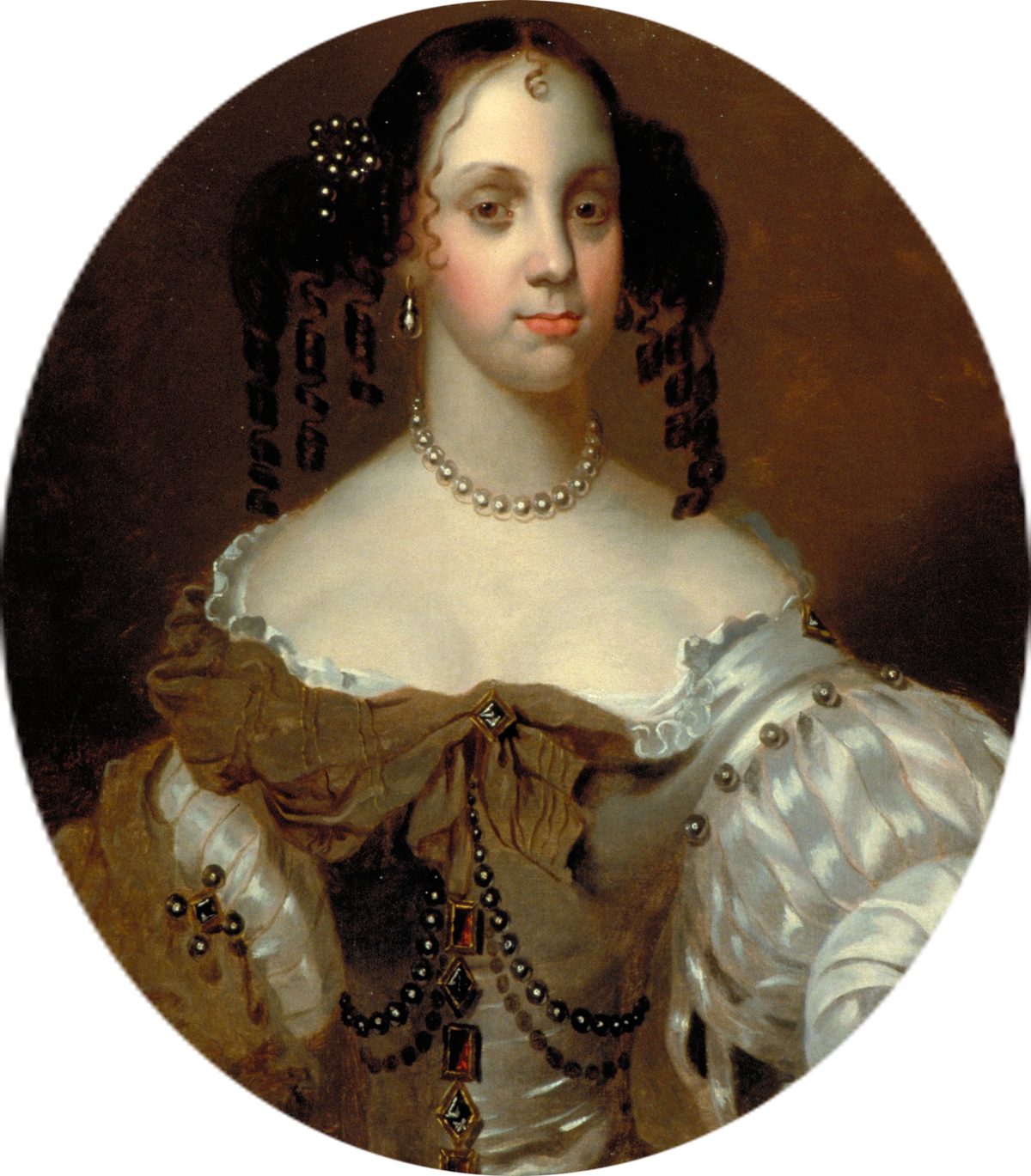 Seventeenth-century oval portrait of Catherine of Braganza